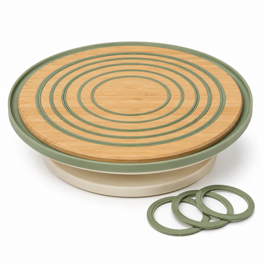 Rotating Pie Crust Guide Board – Non-Stick Pastry Rolling Board with Size Guides