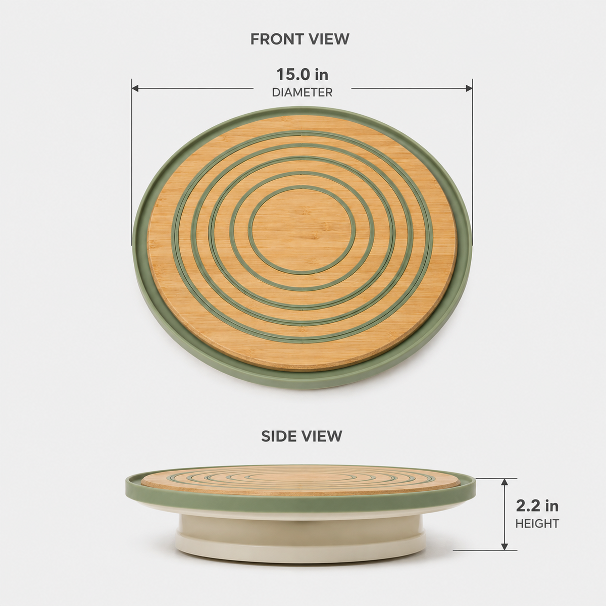 Rotating Pie Crust Guide Board – Non-Stick Pastry Rolling Board with Size Guides