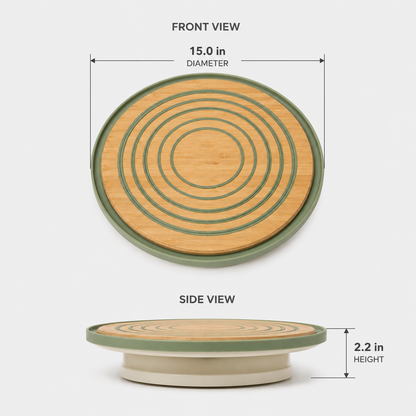 Rotating Pie Crust Guide Board – Non-Stick Pastry Rolling Board with Size Guides