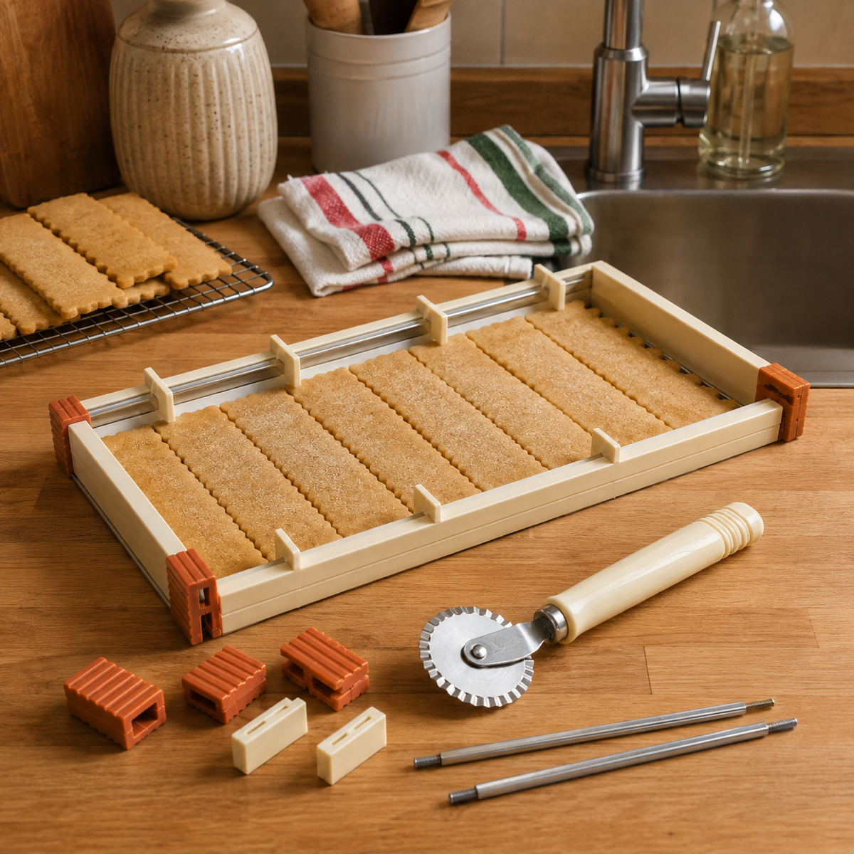 Snap-Together Cookie Shaping Rail – Adjustable Cookie Dough Cutter & Guide