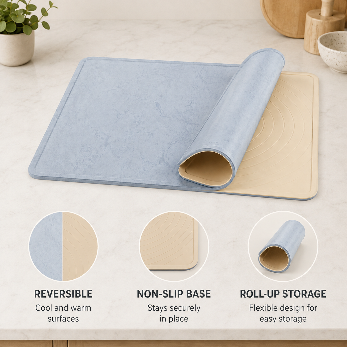 Dual-Temperature Pastry Rest Mat – Reversible Silicone Baking & Proofing Mat