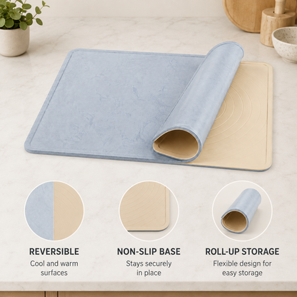 Dual-Temperature Pastry Rest Mat – Reversible Silicone Baking & Proofing Mat