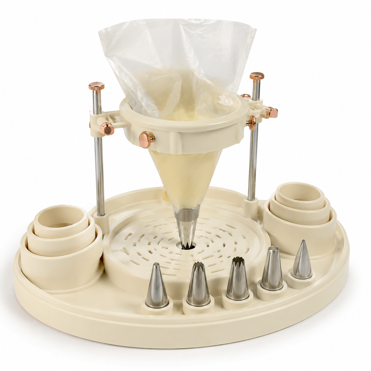 Fill-Control Piping Bag Dock – Hands-Free Piping Bag Holder Stand