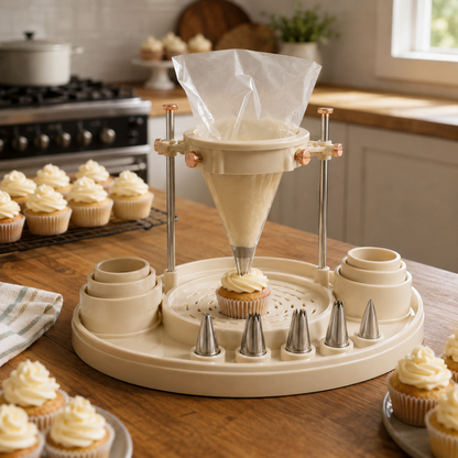 Fill-Control Piping Bag Dock – Hands-Free Piping Bag Holder Stand