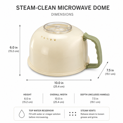 Steam-Clean Microwave Dome – Microwave Splatter Cover with Steam Cleaning