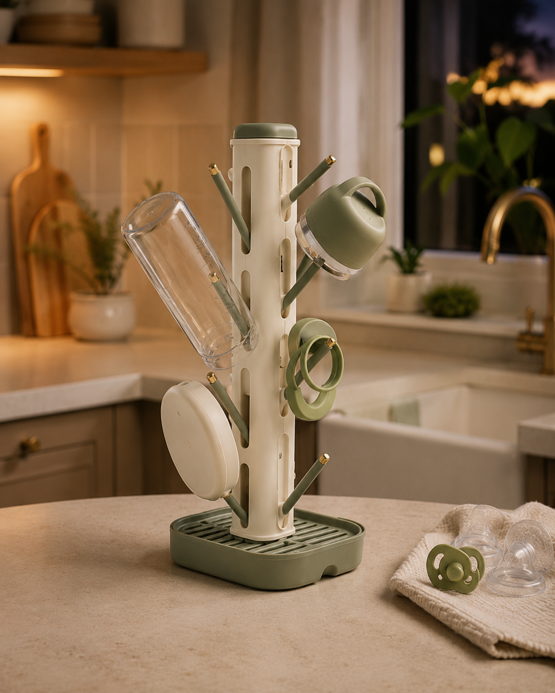 Dry-Dock Bottle & Lid Tower – Vertical Drying Rack for Bottles & Lids