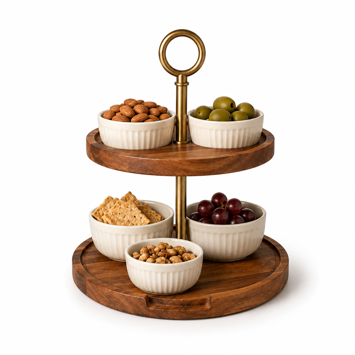 Convertible Snack Board Caddy – 2-in-1 Serving Board & Tiered Snack Display