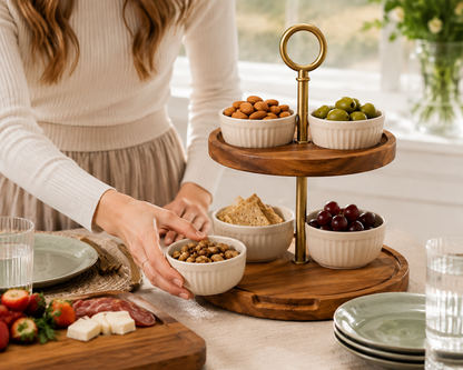 Convertible Snack Board Caddy – 2-in-1 Serving Board & Tiered Snack Display