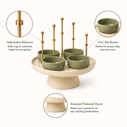 Adjustable Dip & Skewer Garden – Tabletop Appetizer & Dip Serving Stand