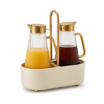 Pour-Perfect Brunch Carafe Set – Glass Carafe Set with Serving Dock