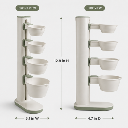 Vertical Fold-Out Measuring Station – Space-Saving Kitchen Organizer